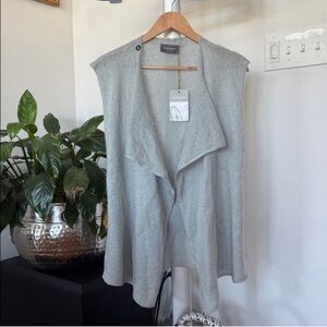 Wooden Ships Mohair Wool Knit Sweater Tunic Vest Sz S/M Gray Soft New NWT